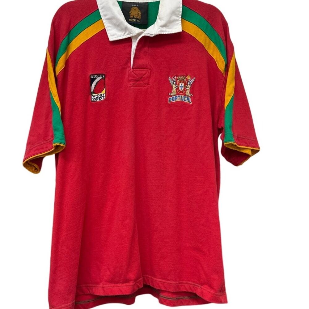 Vintage Portugal Rugby Jersey 2007 Lucy XL Red Cotton Embroidered Crest